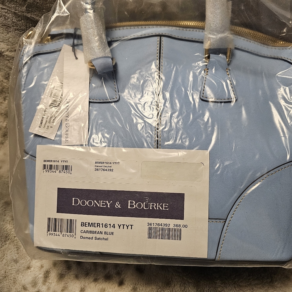 Dooney & Bourke Carribean  Blue Large Domed Satchel  Handbag - Picture 9 of 9